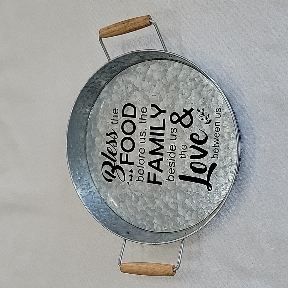Silver Galvanized Blessings Country Tray!!!